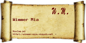 Wimmer Mia névjegykártya